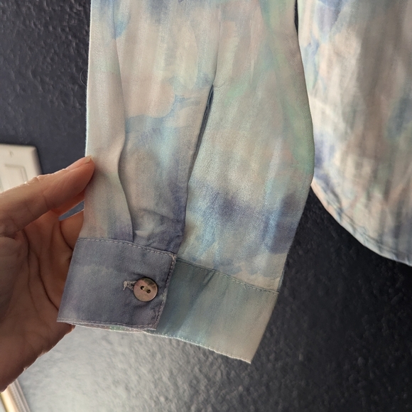 Cloth & Stone NWT multi colored blue blouse Small - Picture 2 of 11